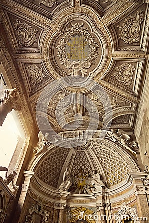 Fragment of interior the Loggia delle Benedizioni, Basilica di S Editorial Stock Photo