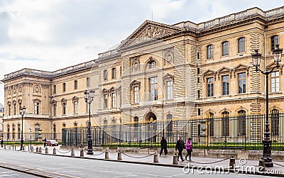 Fragment of the Louvre wing of the Sully. Paris Editorial Stock Photo