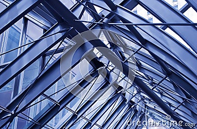 Fragment of modern urban architecture, metal roof Stock Photo