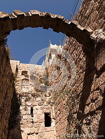 Fragment of old buildings in Bethany Bible known village Stock Photo