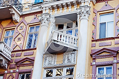 A fragment of the old facade Stock Photo