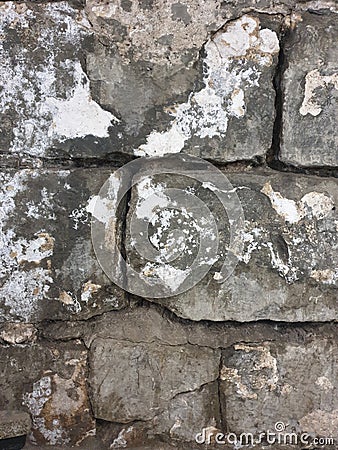 Texture of large old grey bricks Stock Photo