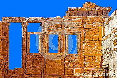 Fragment of the Old Temple of Athena Stock Photo