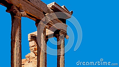 Fragment of the Old Temple of Athena Stock Photo