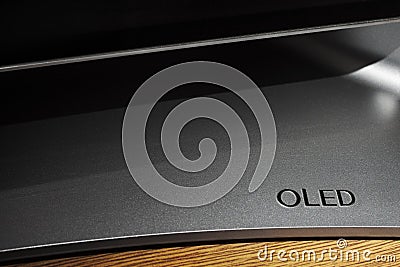 A fragment of OLED tv Stock Photo