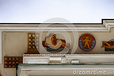 Fragment of the Palace of Justice building in Vienna Editorial Stock Photo