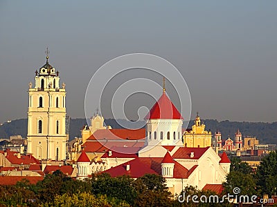 Fragment of the panorama of the city of Vilnius, the capital of Lithuania Editorial Stock Photo