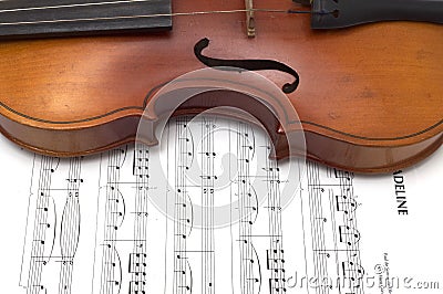 Fragment of retro violin Stock Photo