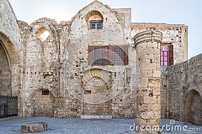 Fragment of Rhodes Castle . Stock Photo