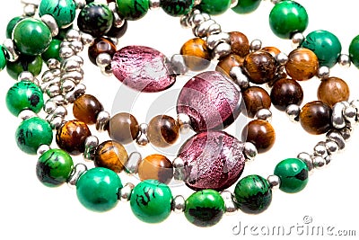 Fragment stone lady's bead closeup Stock Photo