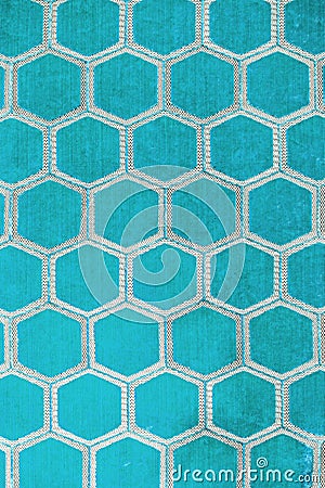 Fragment of velvet febric with hexagon shapes Stock Photo