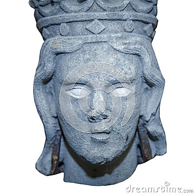 Fragment of very ancient stone statue of blind king Oedipus Stock Photo