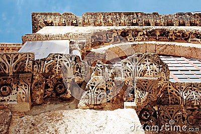 Fragment Wall Holy Sepulchre church Stock Photo