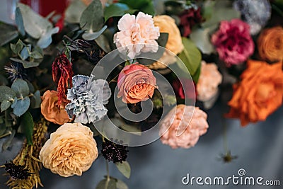 Fragment wedding presidium in restaurant Stock Photo