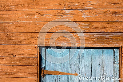 fragment of a wooden house Stock Photo