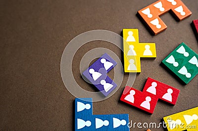 Fragmented groups of people. Searching and hiring new job candidates. Human resource management. Segmentation marketing. Use of Stock Photo