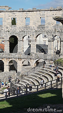 Arched wall inside Amphitheater Editorial Stock Photo