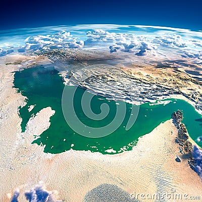 Fragments of the planet Earth. Persian Gulf Stock Photo