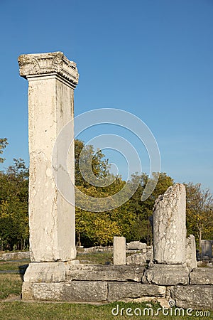 Fragments of the ruins of Nicopolis ad Istrum Stock Photo