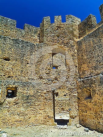 Fragocastelo castle in Crete island, Greece. Stock Photo