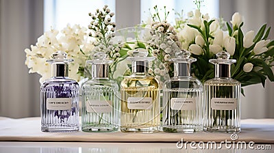 fragrance bottles Stock Photo