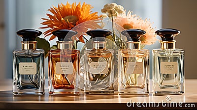 fragrance bottles Stock Photo