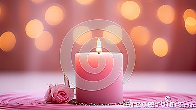 fragrance pink candle Cartoon Illustration