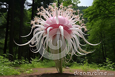 Fragrant Giant onion flower. Generate Ai Stock Photo