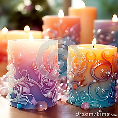 Fragrant Memories: Homemade Scented Candles Stock Photo