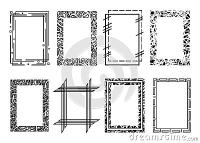Collection of abstract modern, trendy, rectangle simple frames Vector Illustration
