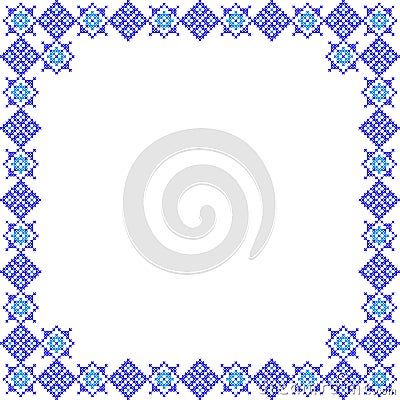 Frame, abstract blue patterns Vector Illustration