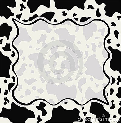 Frame with abstract cow skin texture Vector Illustration