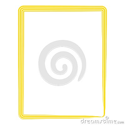 Abstract linear, striped, round corners, square, frame isolated on white background Vector Illustration