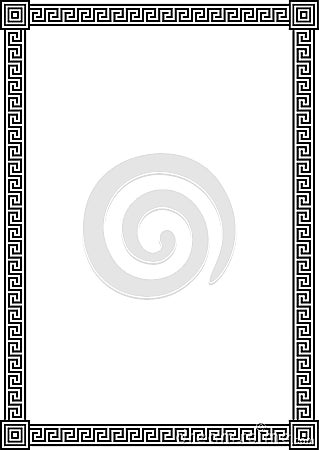 Frame with ancient Greek meander pattern Vector Illustration