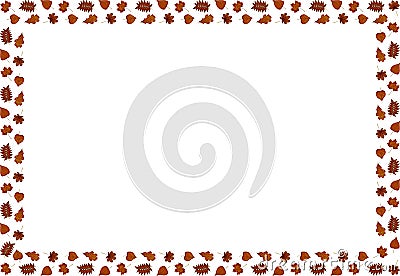 A frame of autumn leaves. Vector. Vector Illustration