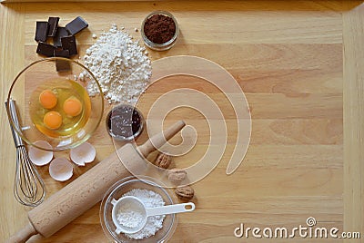 Frame of baking ingredients Stock Photo