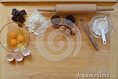 Frame of baking ingredients Stock Photo