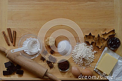 Frame of baking ingredients Stock Photo