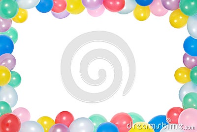 Frame from balloons isolated on white background Stock Photo