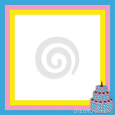 Frame with big cake Vector Illustration