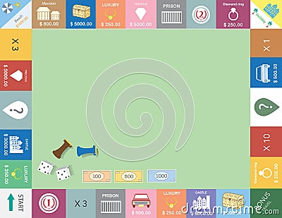 Frame of board game ,Funny frame,Board games,Vector illustrations Vector Illustration