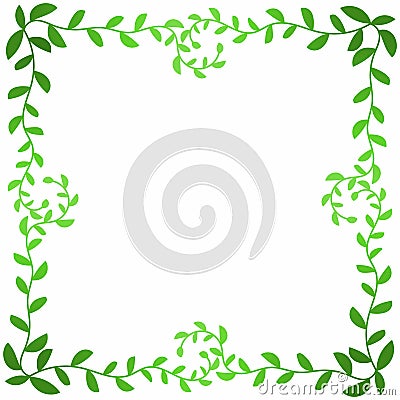Olive leaf branches square frame Stock Photo