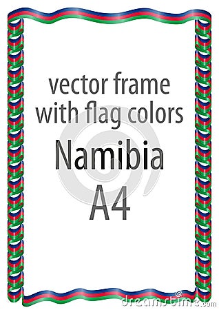 Frame and border of ribbon with the colors of the Namibia flag Stock Photo