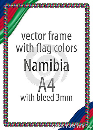 Frame and border of ribbon with the colors of the Namibia flag Stock Photo