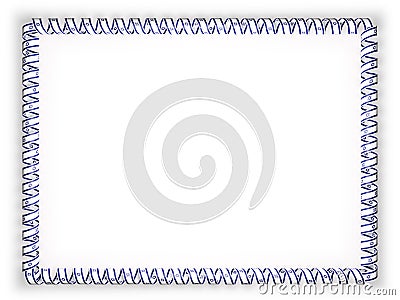 Frame and border of ribbon with the Israel flag. 3d illustration Cartoon Illustration