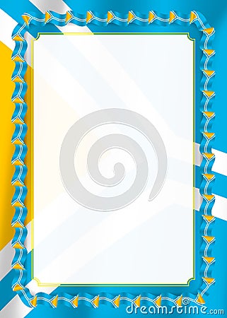 Frame and border of ribbon with Tuva flag, template elements for your certificate and diploma. Vector Vector Illustration