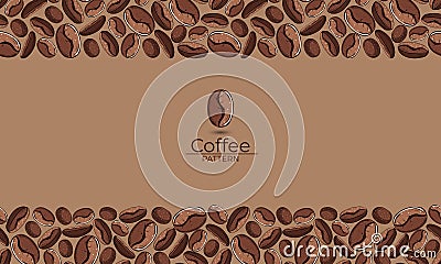 Frame of brown coffee beans with space for text Stock Photo