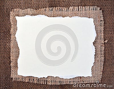 Frame of burlap Stock Photo