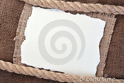 Frame of burlap Stock Photo