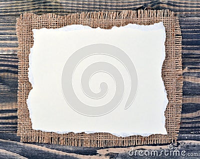 Frame of burlap Stock Photo